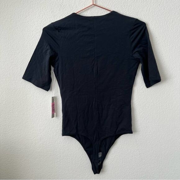 Everlane The Short Sleeve Crew Neck Bodysuit thong black - Picture 9 of 12